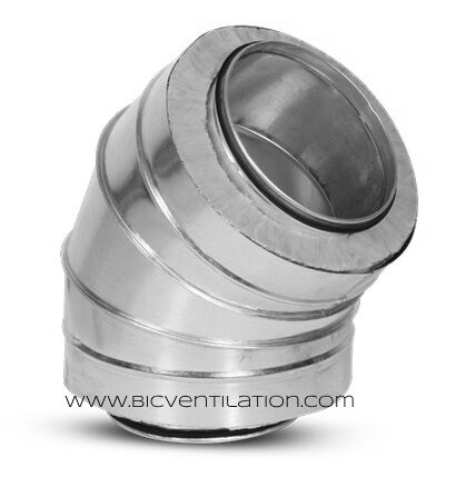 Siltināts 60 grādu ventilācijas līkums