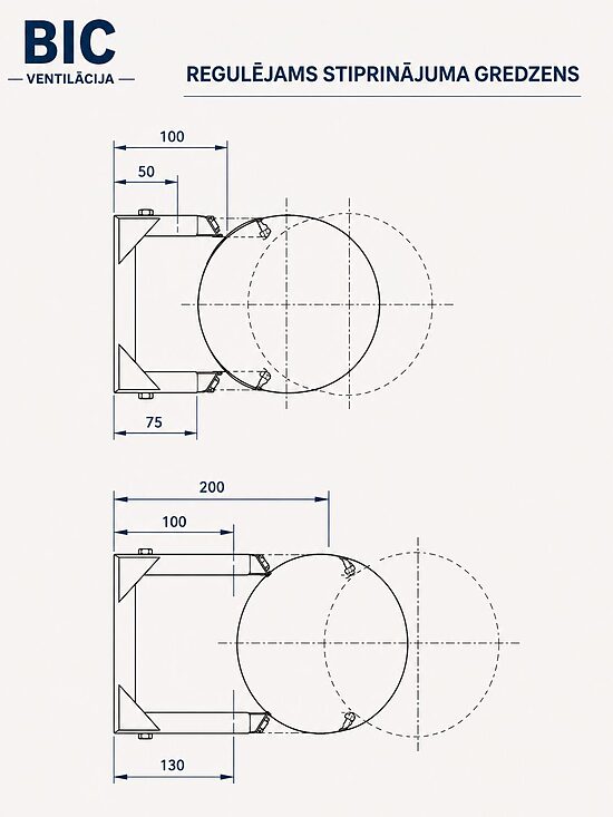 Reg. stip. gredzens, 50–200 mm