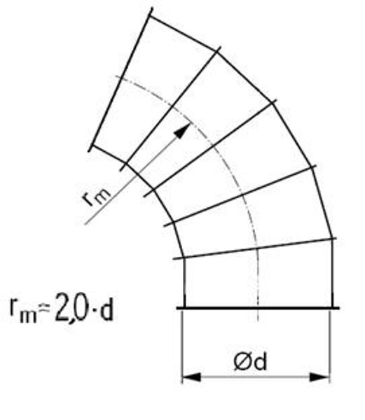 Līkums R-2,0d 60°, ar atloku